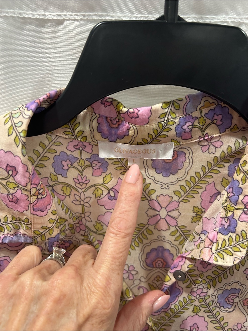 EUC OLIVACEOUS Floral Tiered Mini Dress Pink Purple Boho - Picture 3 of 5